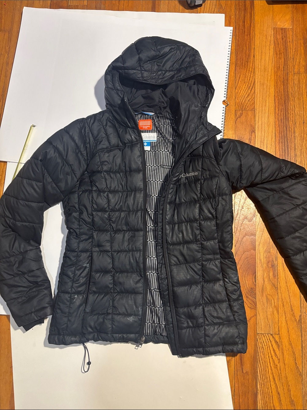 Columbia Women's Black Hooded Packable Puffer Jacket